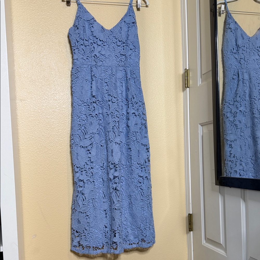 H&M Light Blue Lace Midi Dress